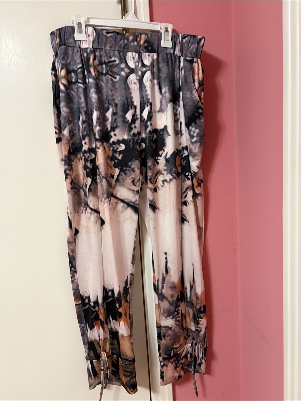 Trendy boutique Neutral Tie-Dye Jogger Pants - Black, White, Brown